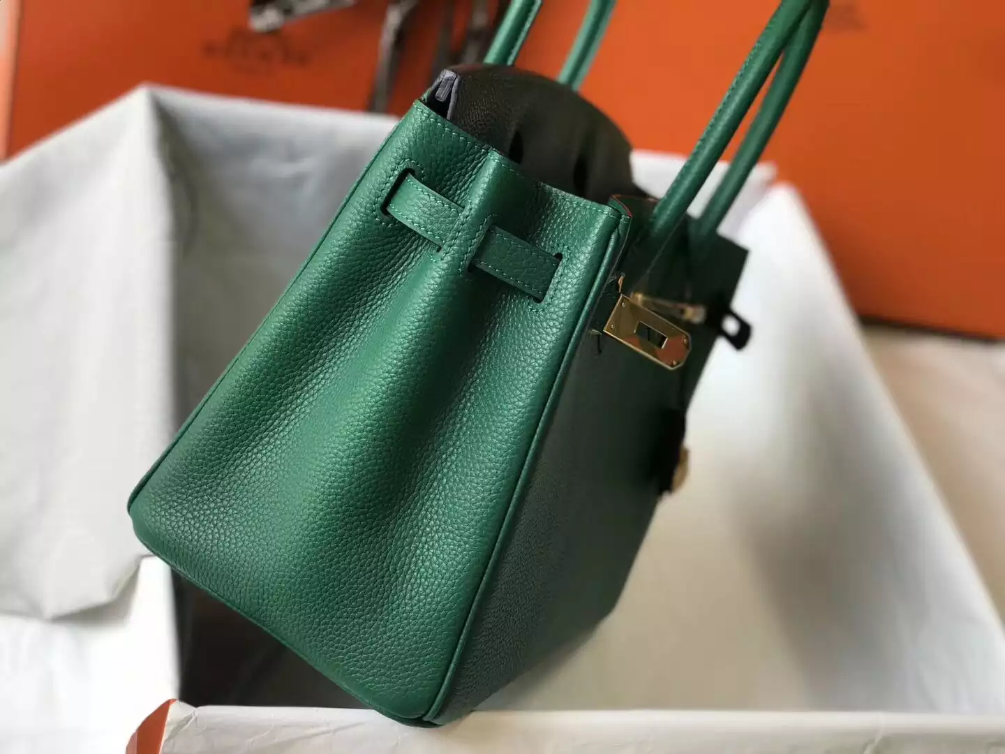 Hermes Birkin 30cm Bag In Vert Vertigo Clemence Leather GHW – HW030