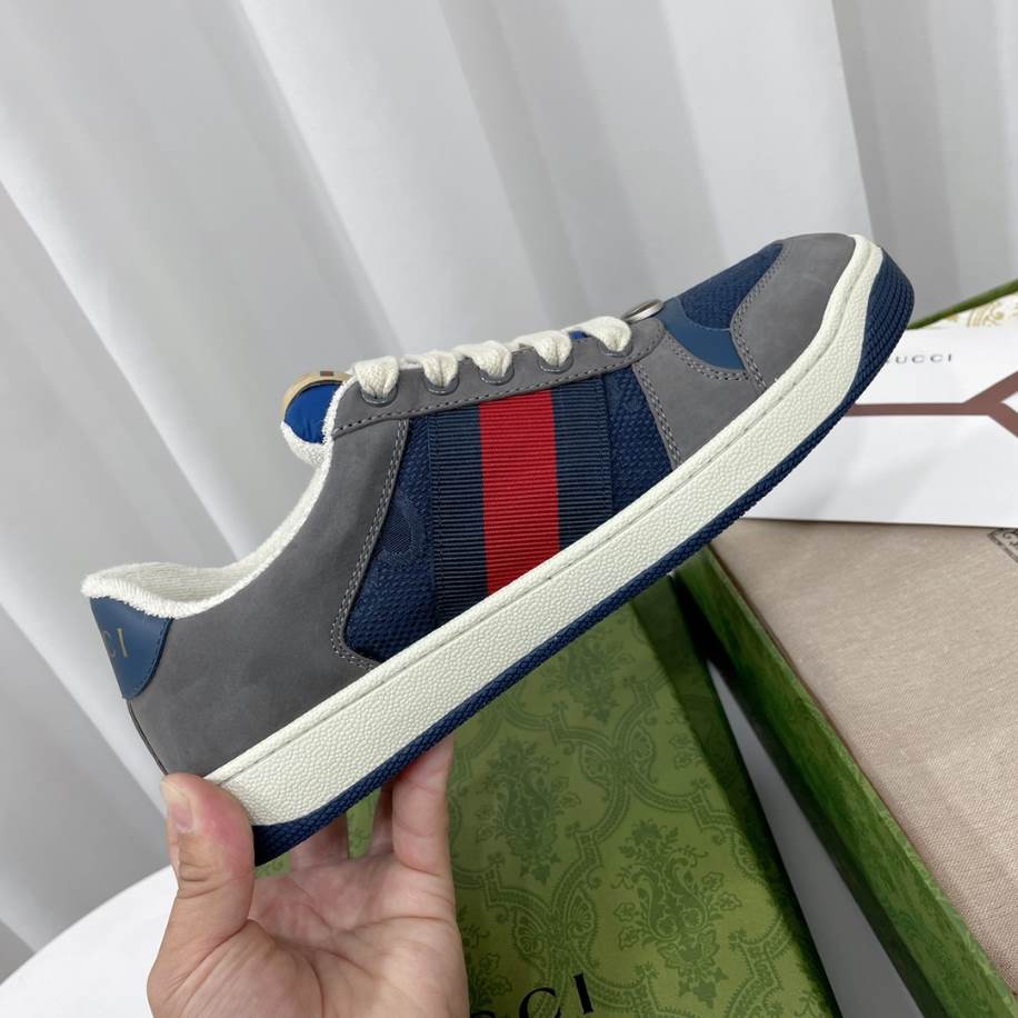 Gucci Screener Grey Suede Sneakers – GCC206