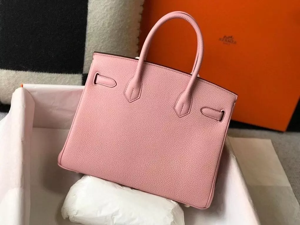 Hermes Birkin 30cm Bag In Pink Clemence Leather GHW – HW026