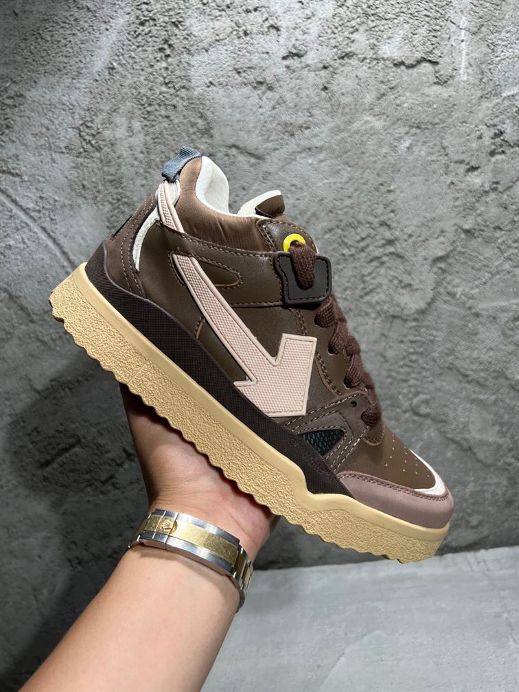 OFF-WHITE SPONGE MID-TOP SNEAKERS BROWN BEIGE – OFW041
