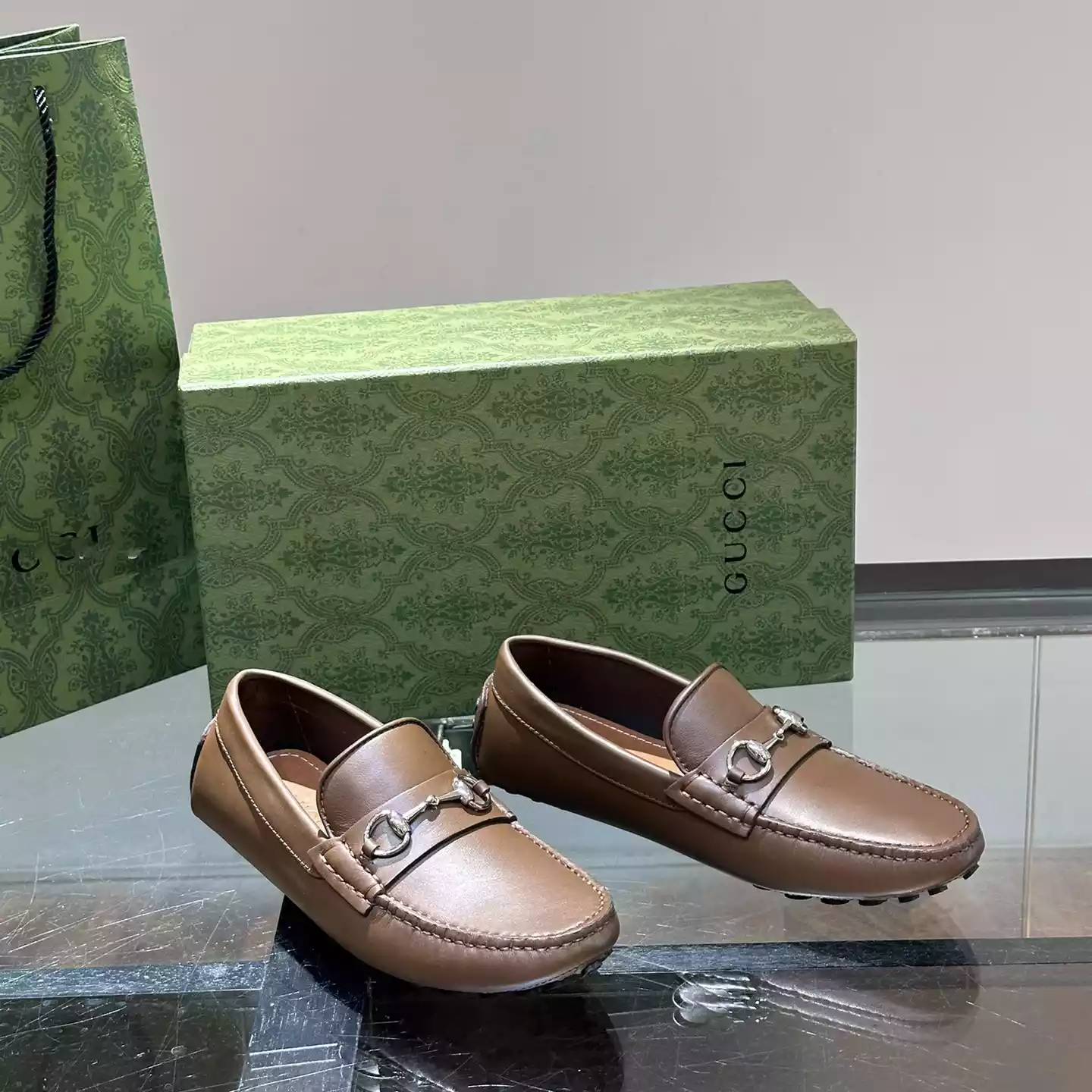 DRIVER WITH HORSEBIT BROWN LEATHER – GL097