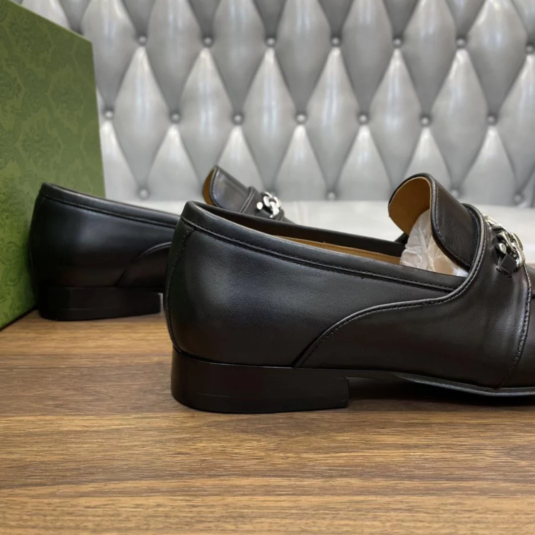 MEN’S LOAFERS WITH INTERLOCKING G BLACK – GL109