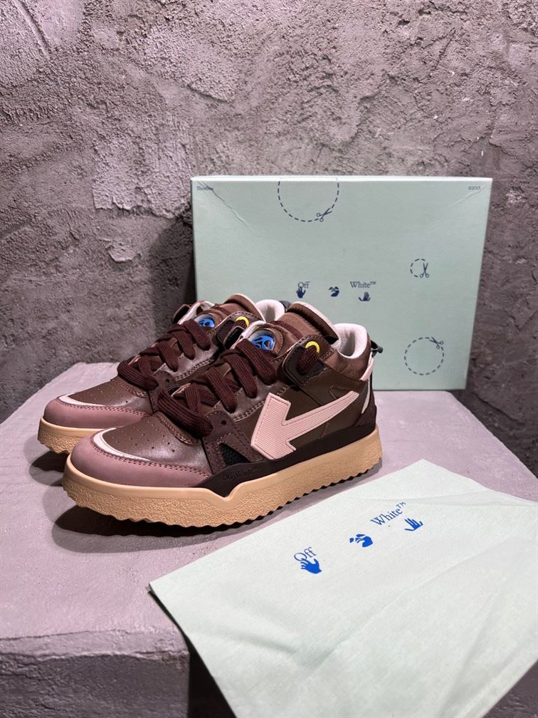 OFF-WHITE SPONGE MID-TOP SNEAKERS BROWN BEIGE – OFW041