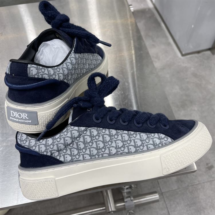 DIOR B33 SNEAKER NAVY BLUE DIOR OBLIQUE JACQUARD – DO128