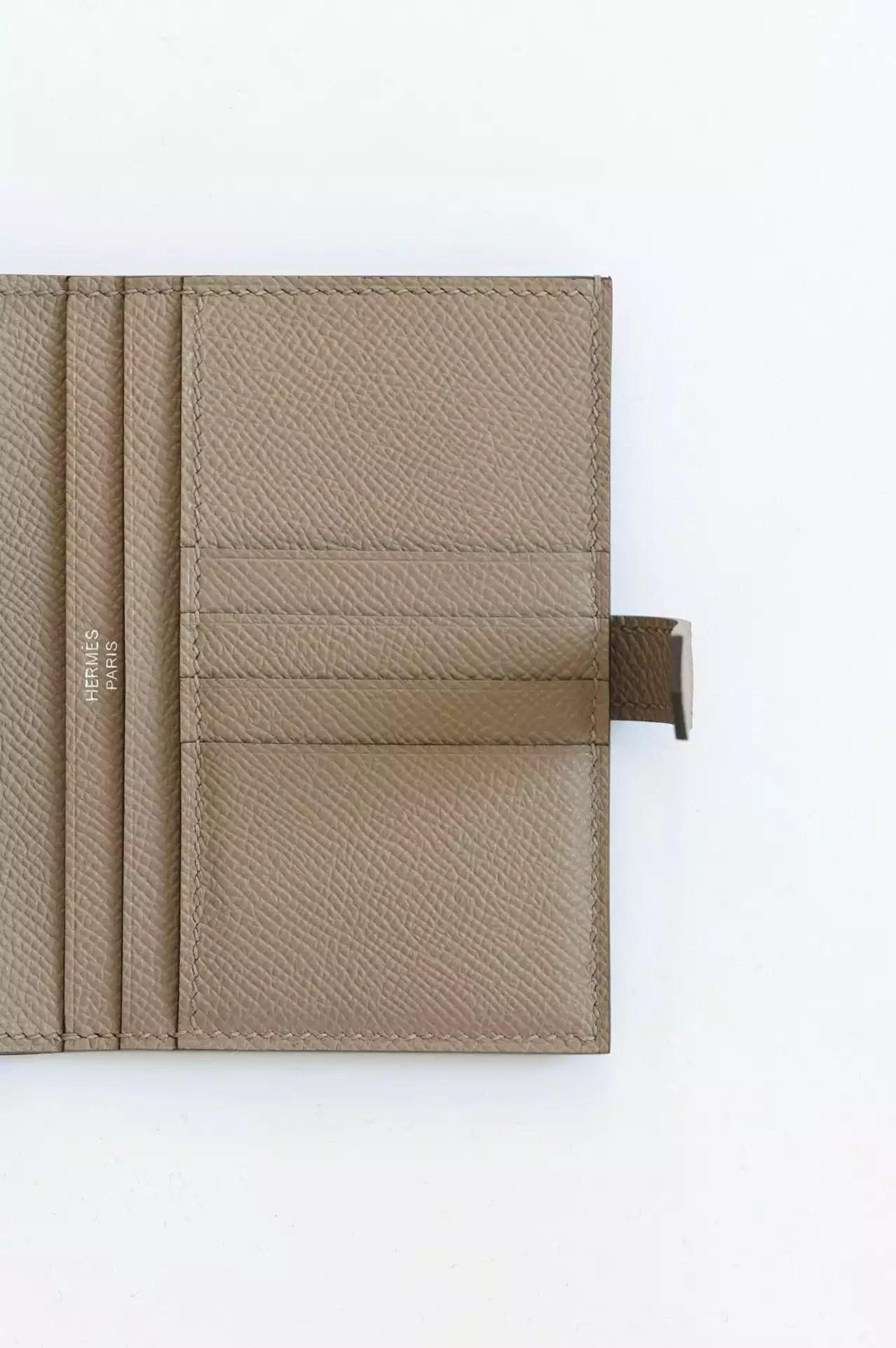 Hermes Bearn Compact Handmade Wallet in Gris Asphalt Epsom Calfskin – HW153