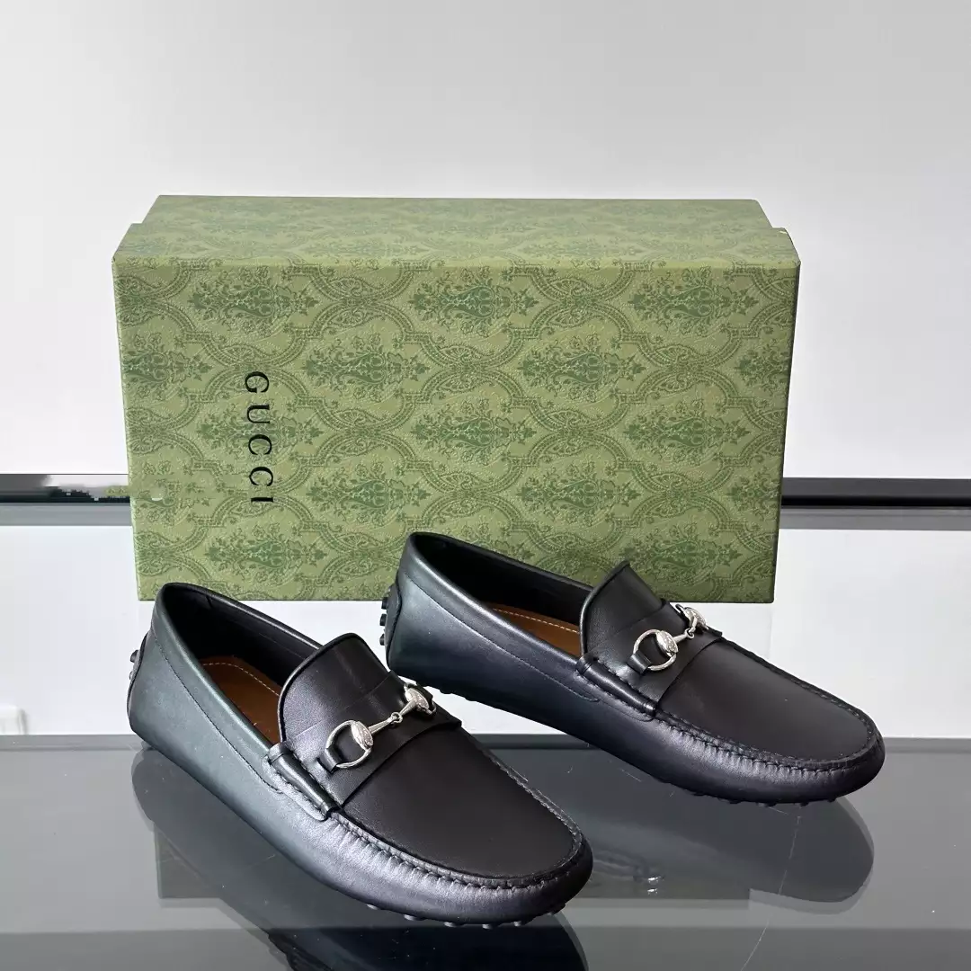 MEN’S DRIVER WITH HORSEBIT BLACK LEATHER – GL098