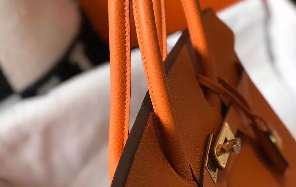 Hermes Birkin 30cm Bag In Orange Clemence Leather GHW – HW028