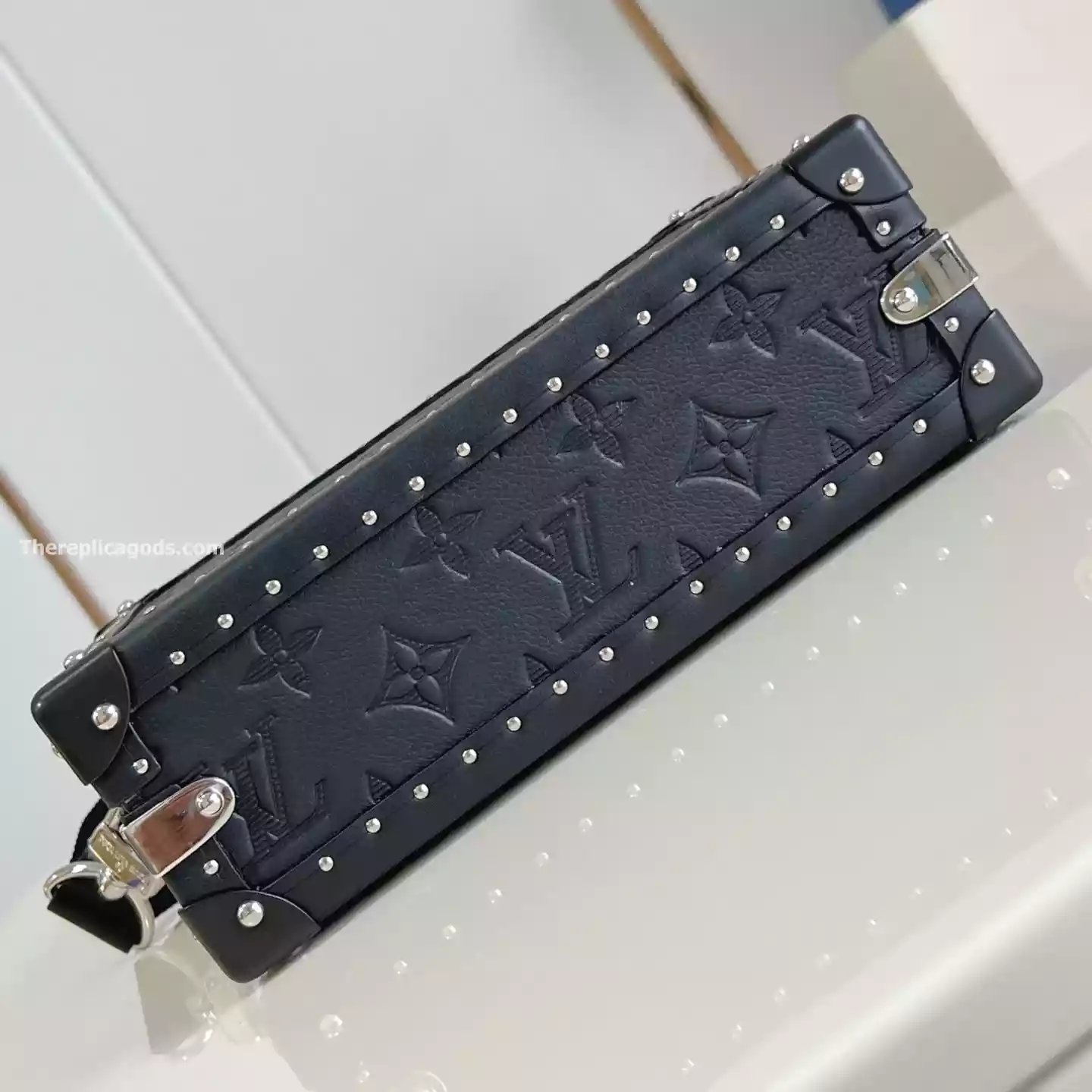 CLUTCH BOX BLACK MONOGRAM SHADOW COWHIDE LEATHER – LW297