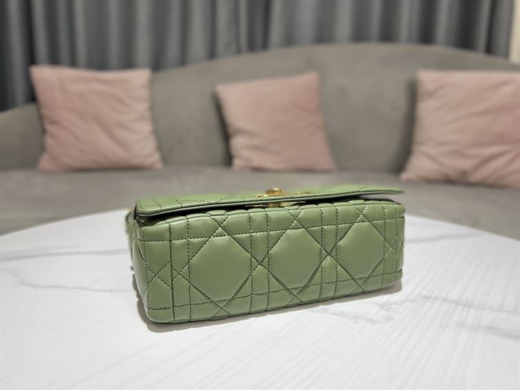 DIOR MEDIUM DIOR CARO BAG GREEN QUILTED MACROCANNAGE CALFSKIN – DOB064