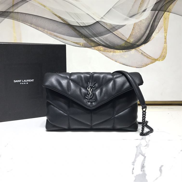YSL LOULOU PUFFER SHOULDER BLACK BAG – YB010