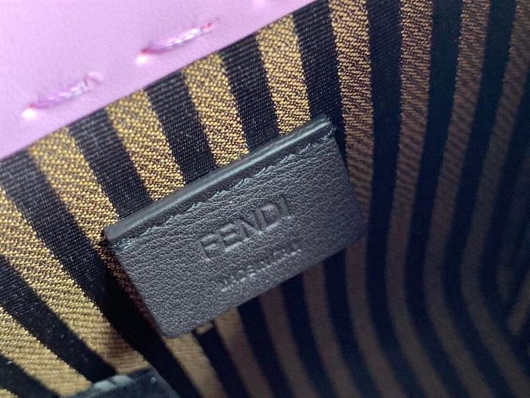 FENDI MINI SUNSHINE SHOPPER LILAC LEATHER MINI BAG – F014