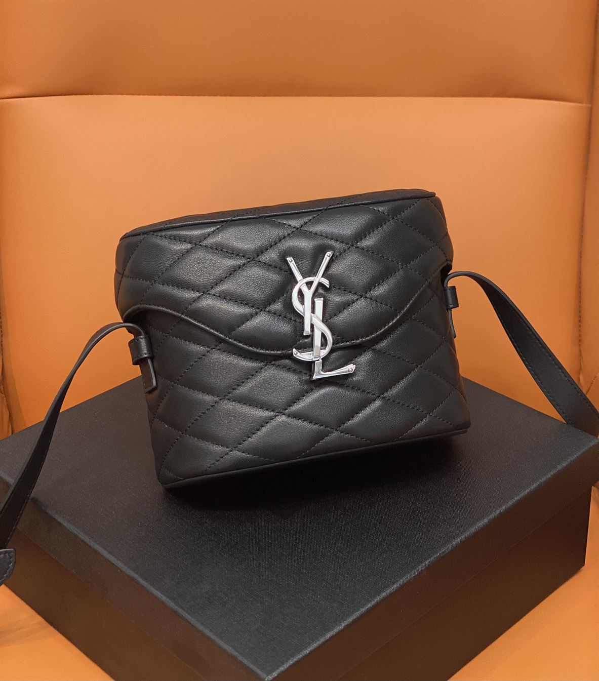 YSL JUNE QUILTED LEATHER CROSSBODY BLACK BAG – YB045