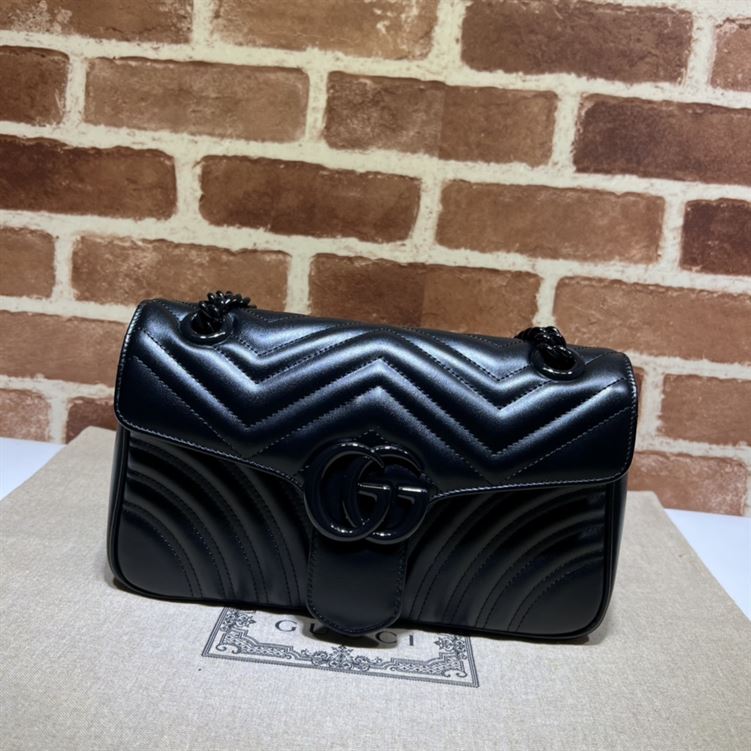GUCCI GG MARMONT SMALL SHOULDER BAG IN BLACK LEATHER – GB63