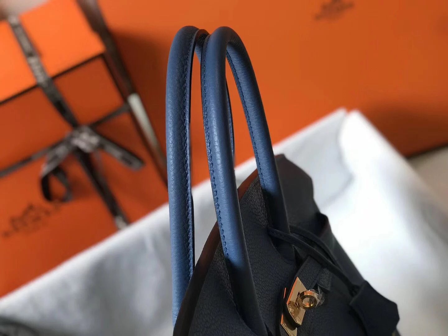 Hermes Blue Agate Clemence Birkin 30cm Bag – HW034