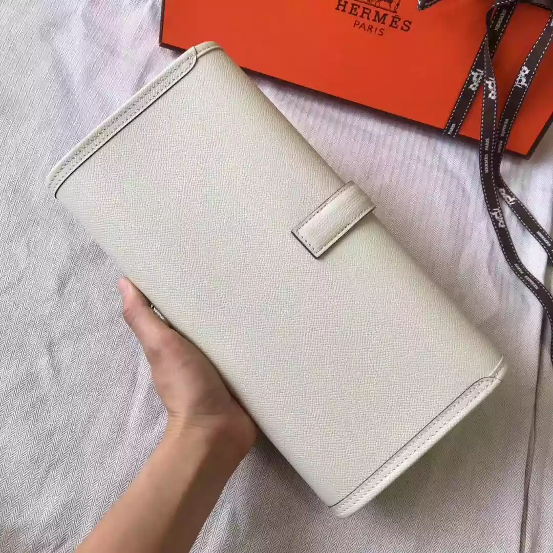 Hermes Jige Elan 29 Clutch In White Epsom Leather – HW102