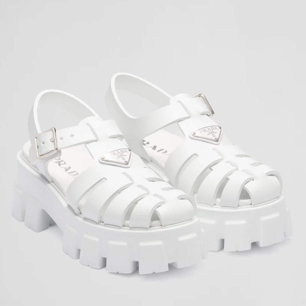 PRADA FOAM SANDALS IN WHITE RUBBER – PSD007