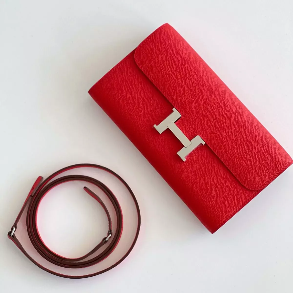 Hermes Constance To Go Wallet in Red Epsom Calfskin – HW180