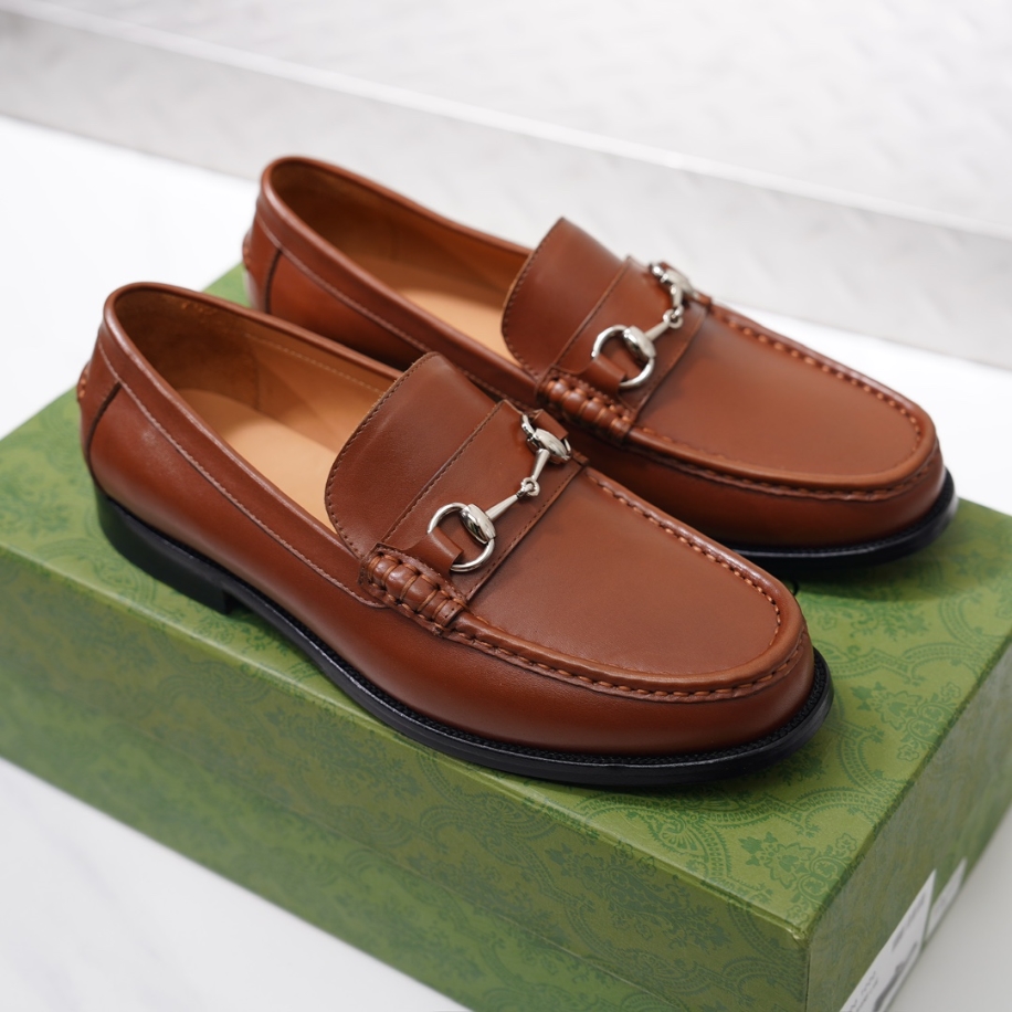 GUCCI LEATHER BROWN LOAFER – GL057