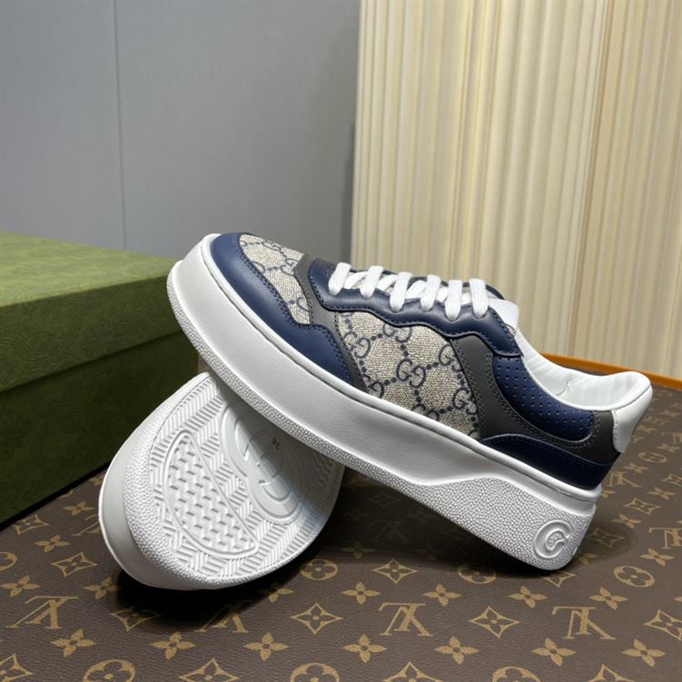 GUCCI MEN’S GG SNEAKERS BEIGE AND BLUE SUPREME – GCC003