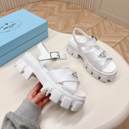 PRADA MONOLITH SANDALS IN WHITE RUBBER – PSD022