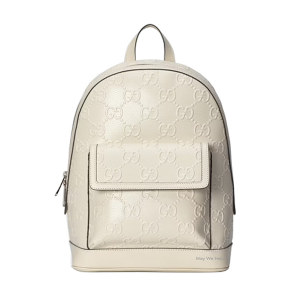 GUCCI LOGO EMBOSSED PERFORATED LEATHER BACKPACK – BG037