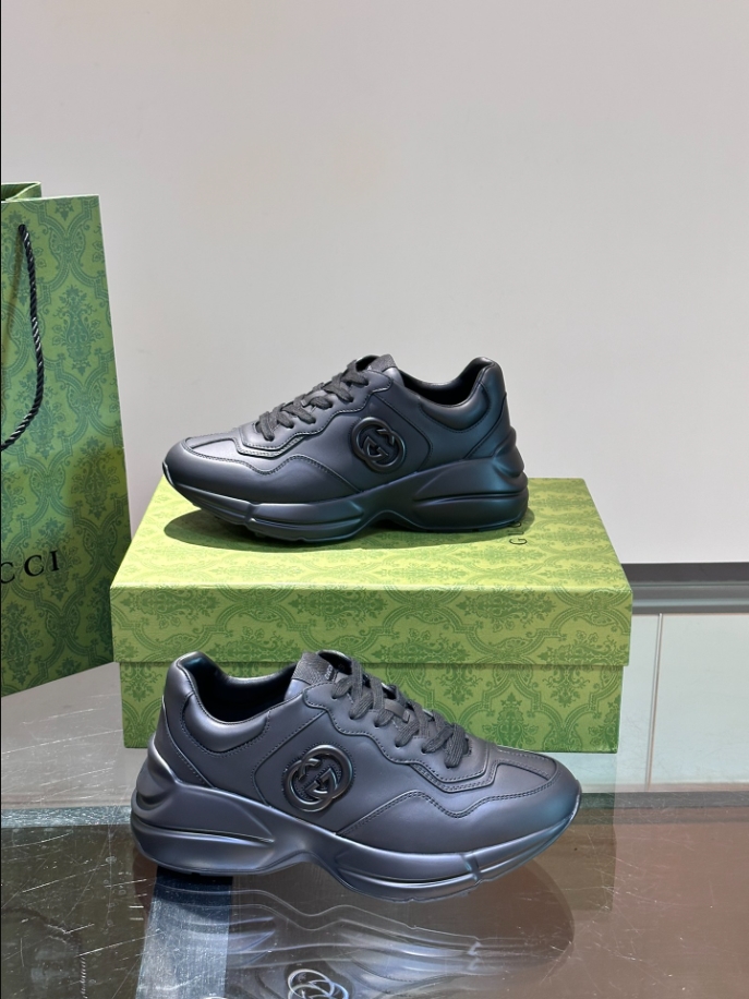 Gucci Rhyton Black Leather Sneaker – GCC172