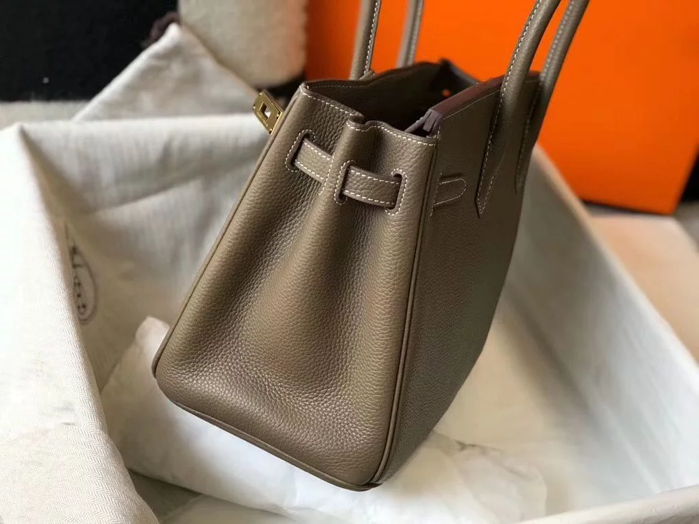 Hermes Birkin 30cm Bag In Taupe Clemence Leather GHW – HW022