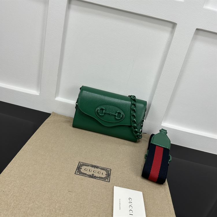 GUCCI HORSEBIT 1955 MINI BAG IN GREEN LEATHER – GB32