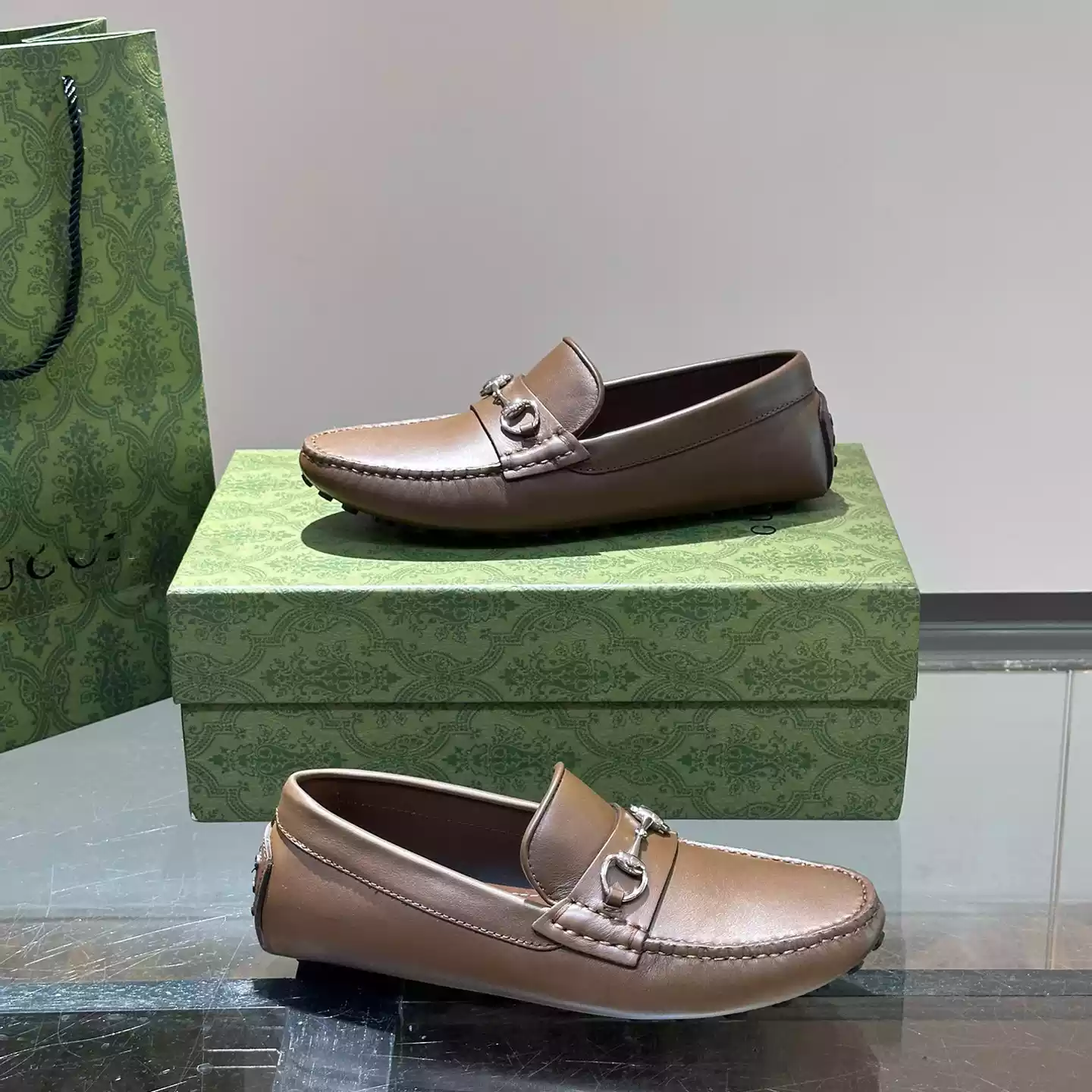 DRIVER WITH HORSEBIT BROWN LEATHER – GL097