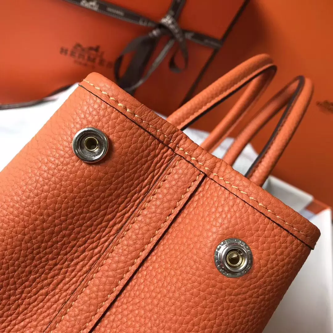 Hermes Garden Party 30 Bag In Orange Taurillon Leather – HW078