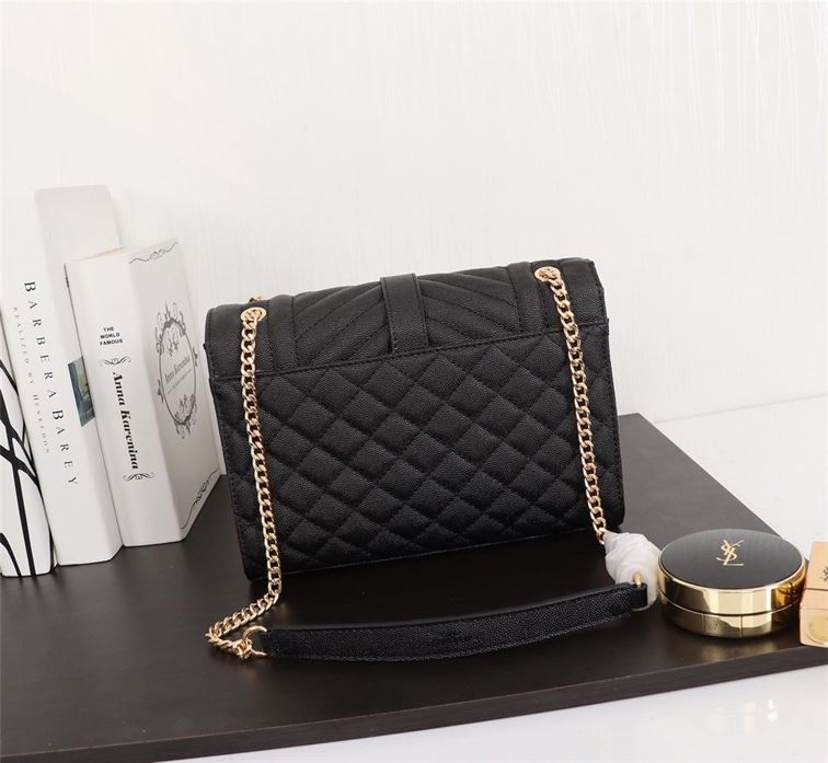 YSL ENVELOPE MEDIUM CHAIN BAG IN SUPPLE MATELASSÉ LEATHER – YB036