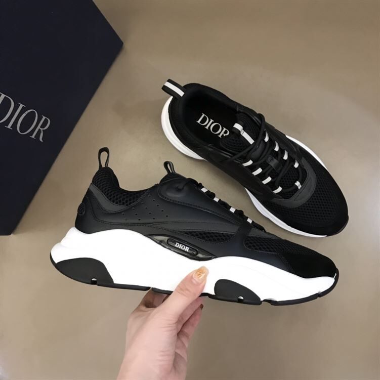 DIOR B22 SNEAKERS BLACK TECHNICAL MESH AND CALFSKIN – DO004