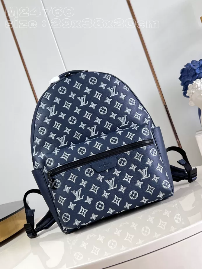 DISCOVERY BACKPACK INK BLUE/WHITE MONOGRAM SHADOW LEATHER M24760 – LW333