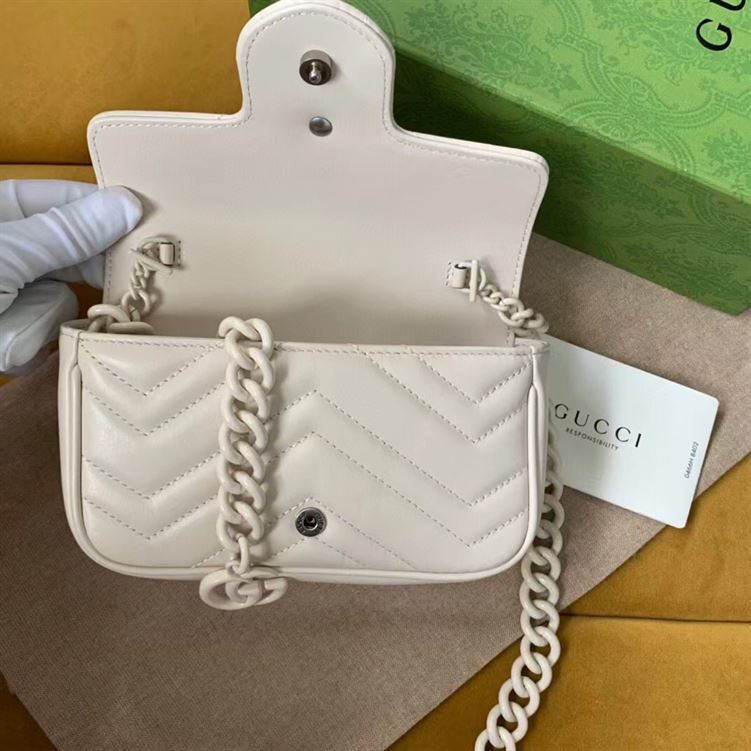GUCCI GG MARMONT BELT BAG IN WHITE LEATHER – GB64