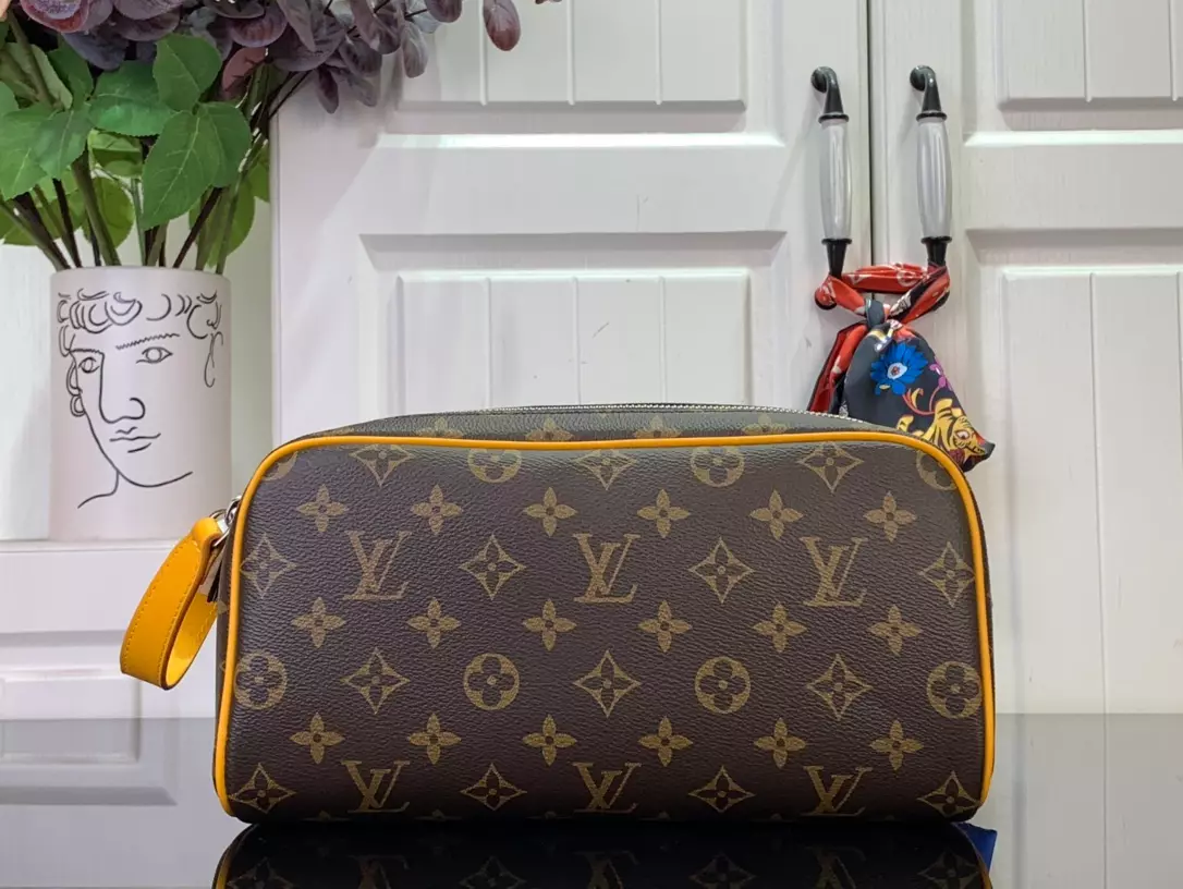Louis Vuitton Dopp Kit Borneo Yelow Monogram Macassar Canvas Bag – LW145