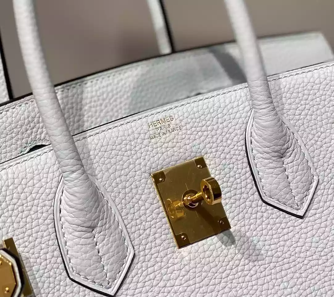 Hermes Birkin 30cm Bag In Blue Brume Clemence Leather GHW – HW017