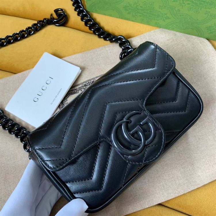 GUCCI GG MARMONT BELT BAG IN BLACK LEATHER – GB65