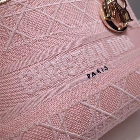 MEDIUM LADY D-LITE BAG ROSEWOOD CANNAGE EMBROIDERY – DOB004