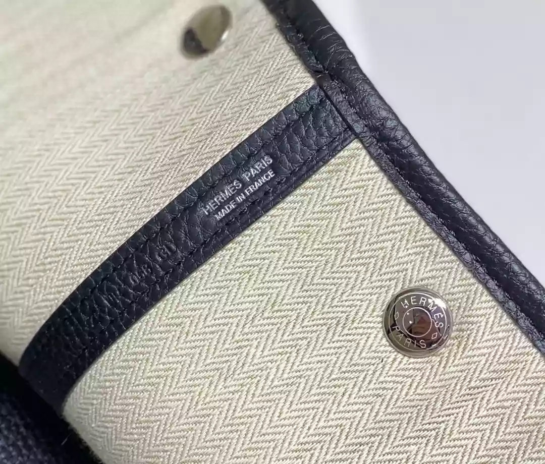 Hermes Garden Party 30cm Bag in Toile and Black Leather – HW068