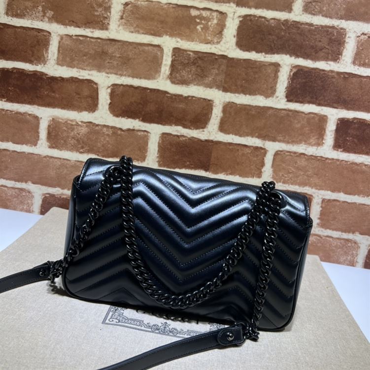 GUCCI GG MARMONT SMALL SHOULDER BAG IN BLACK LEATHER – GB63