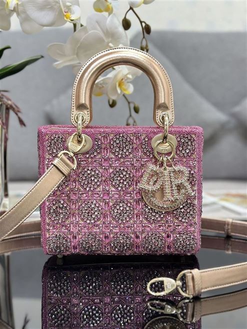 DIOR SMALL LADY DIOR PINK BAG – DOB039