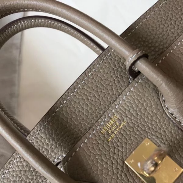 Hermes Birkin 25cm Bag In Tourterelle Clemence Leather GHW – HW005