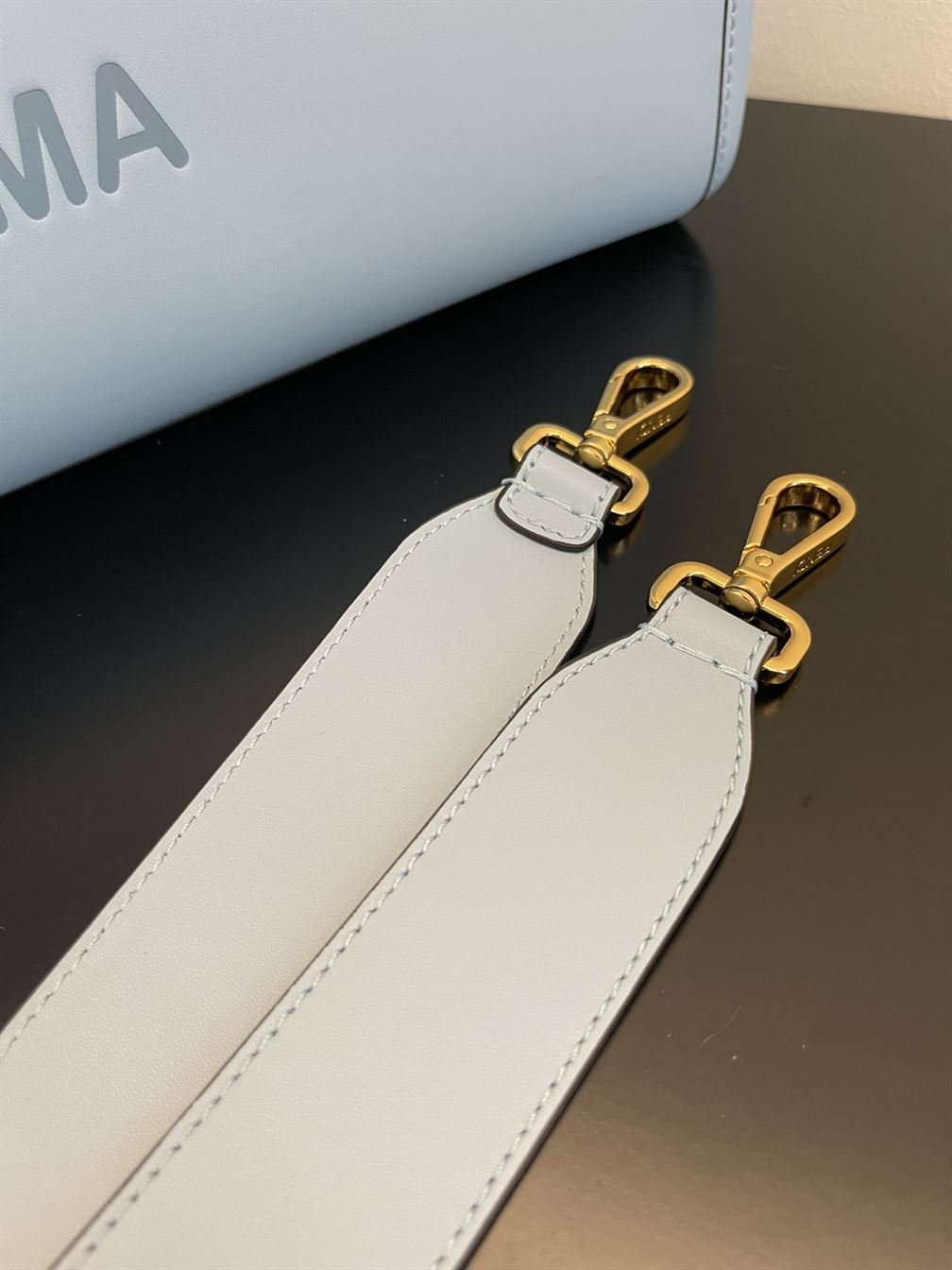 FENDI SUNSHINE MEDIUM LIGHT BLUE LEATHER SHOPPER – F021