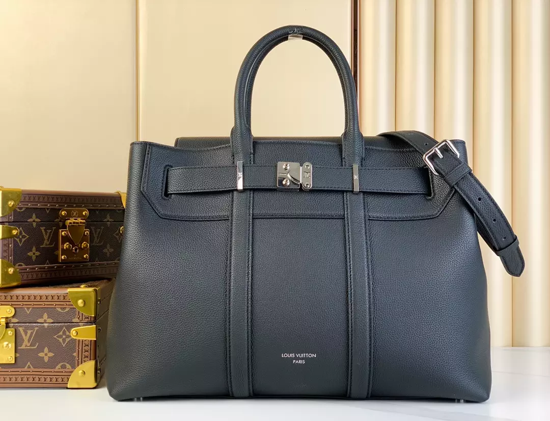 Georges Tote MM Bag Black Cuir Millésimé Leather M23153 – LW208