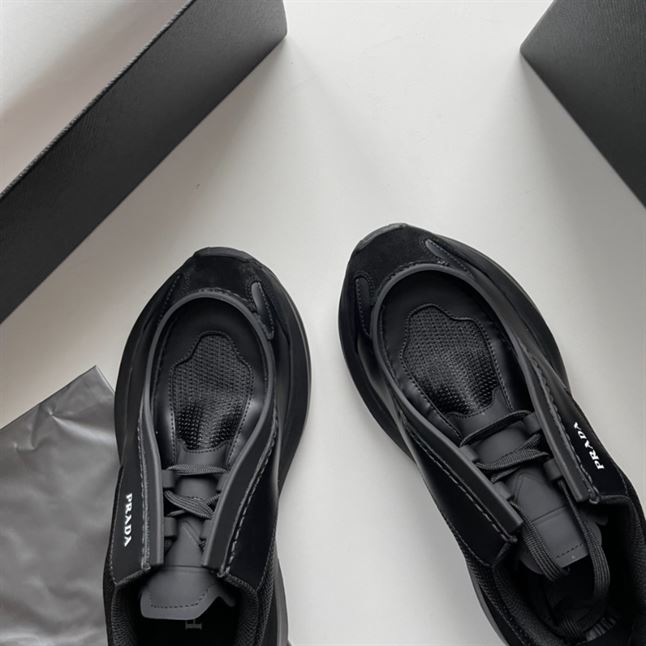 PRADA SYSTEME BRUSHED LEATHER SNEAKERS – PRS050