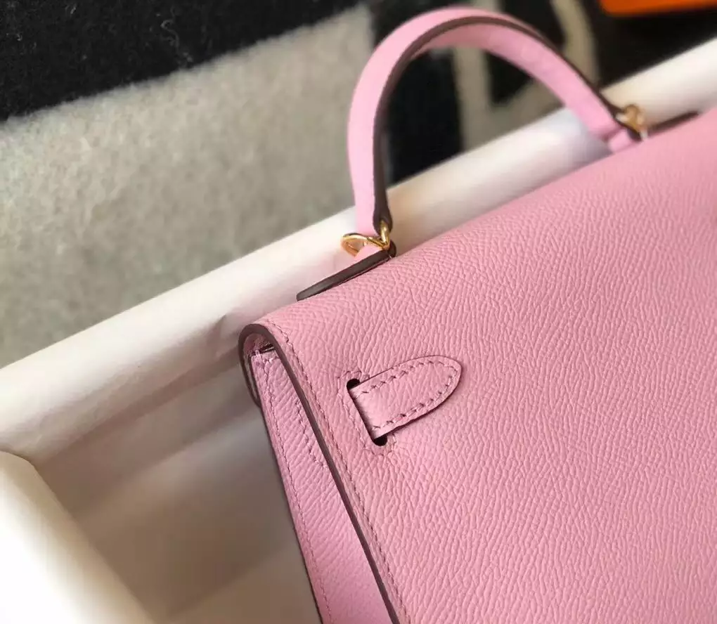 Hermes Kelly Mini II Bag In Mauve Sylvestre Epsom Leather GHW – HW123