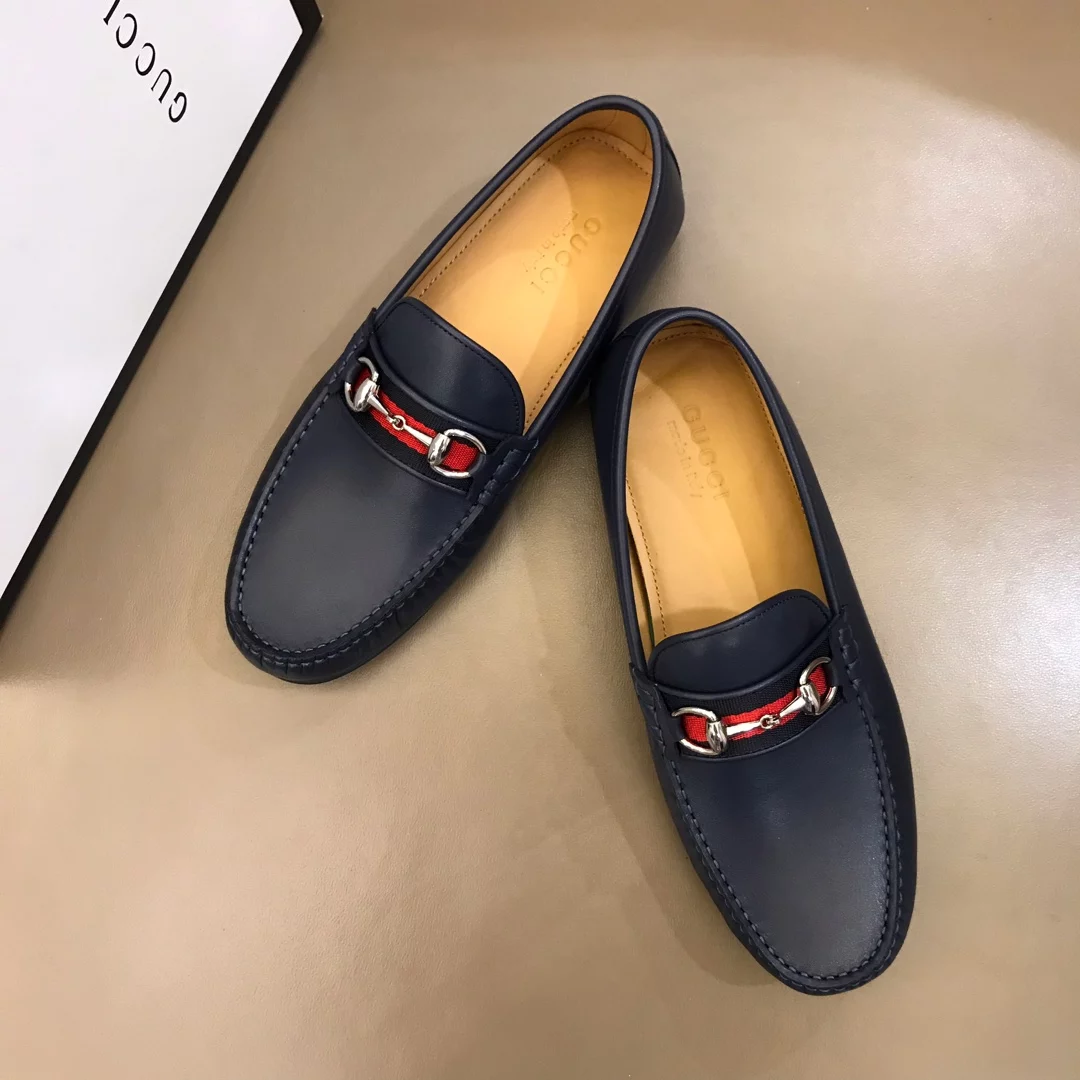 LEATHER DRIVER WITH WEB NAVY – GL118