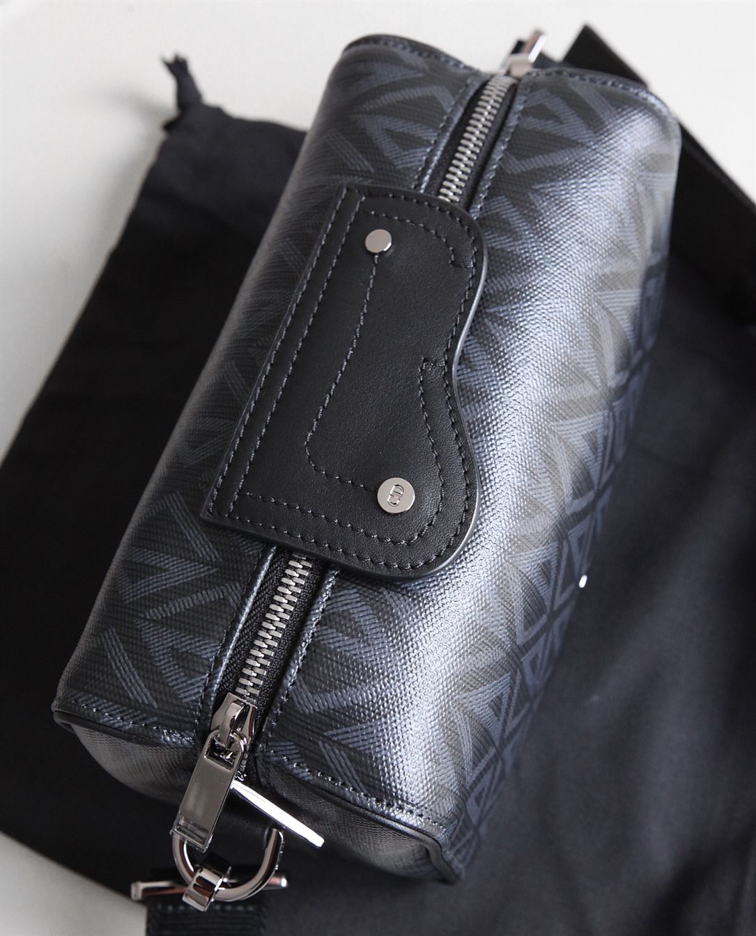 DIOR LINGOT 22 BAG BLACK CD DIAMOND CANVAS – DIO015