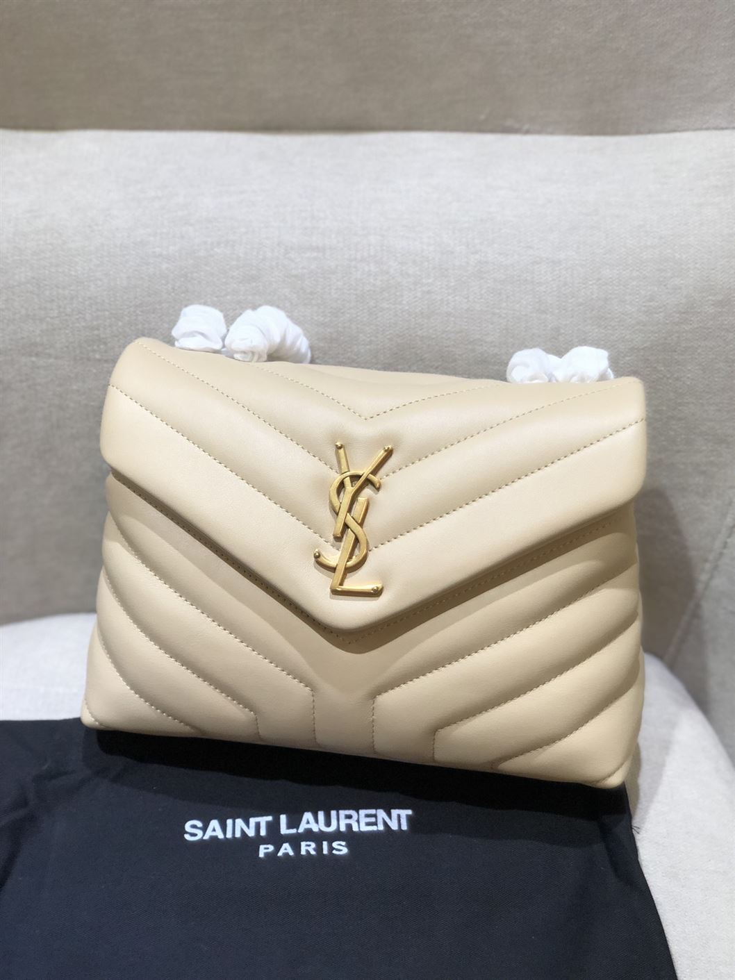 YSL LOULOU WHITE CREAM BAG – YB013