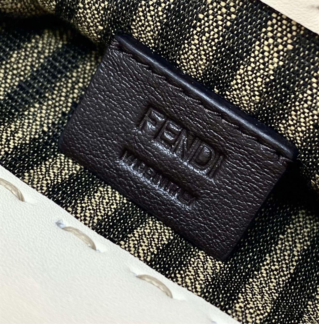 FENDI MINI SUNSHINE SHOPPER WHITE LEATHER MINI BAG – F012